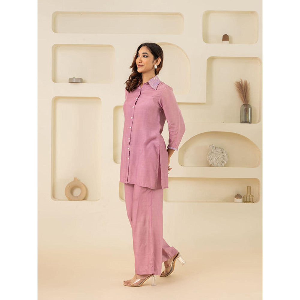 EESHA GUPTA Purple Sequin Cotton Co-Ord (Set of 2)