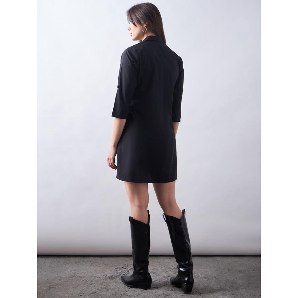 Elarra Black Pop Cherry Heart Shirt Dress