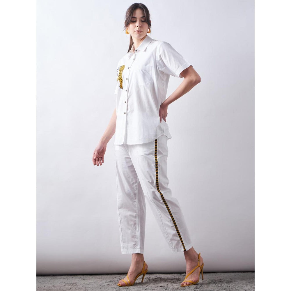 Elarra White Pop Tiger Co-Ord (Set of 2)