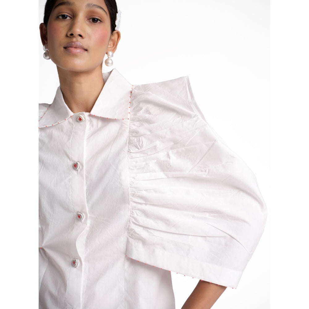 Elarra White Pop Ballon Heart Shirt