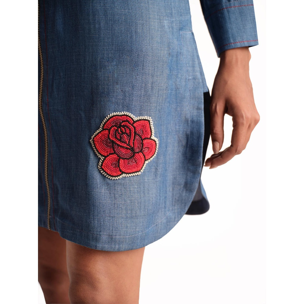 Elarra Blue Babe Rose Dress