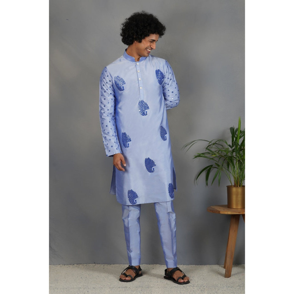 Eleven Brothers Sukoon Silk & Foil Mirror Kurta Set (Set of 2)