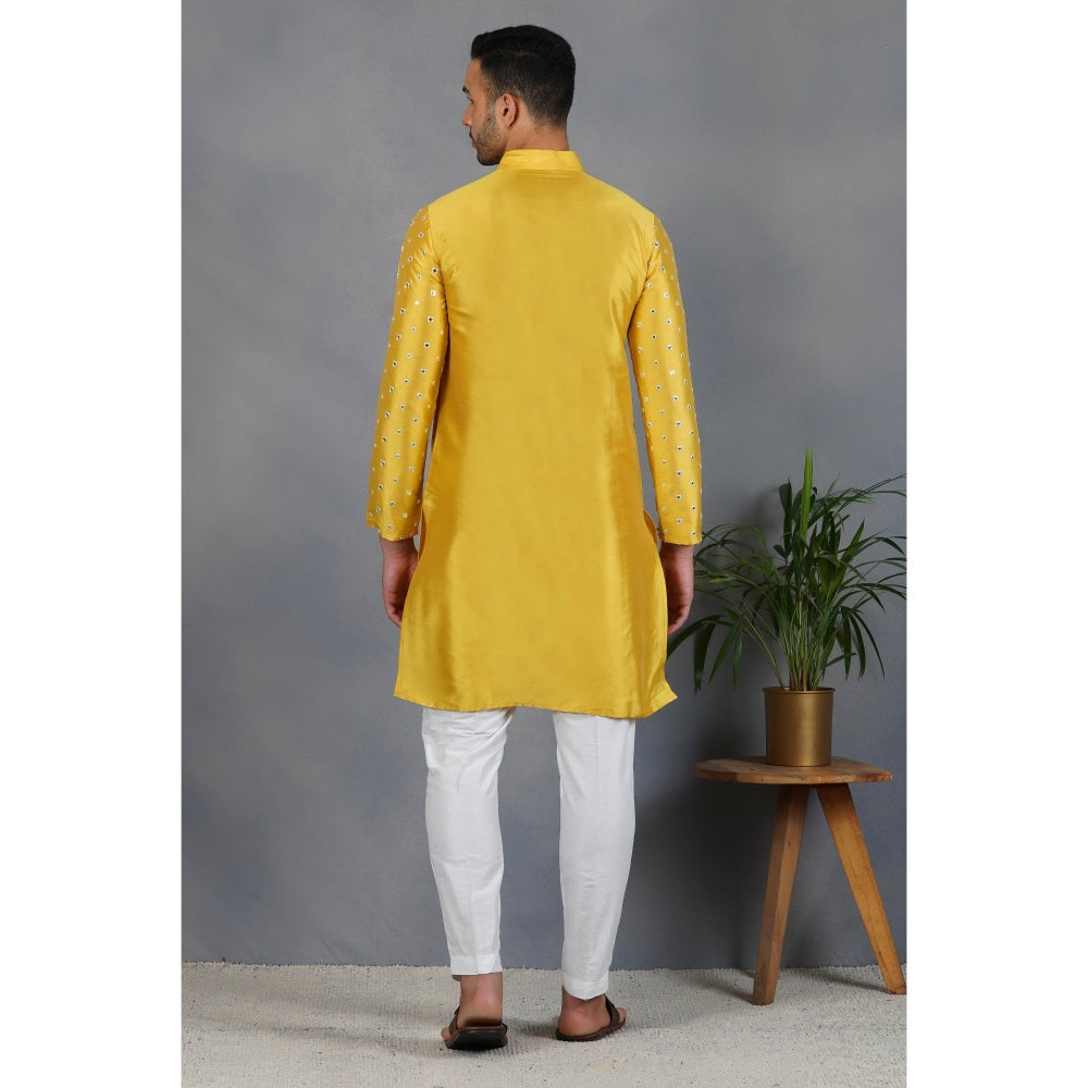 Eleven Brothers Peela Aasteen Silk & Foil Mirror Kurta Set (Set of 2)