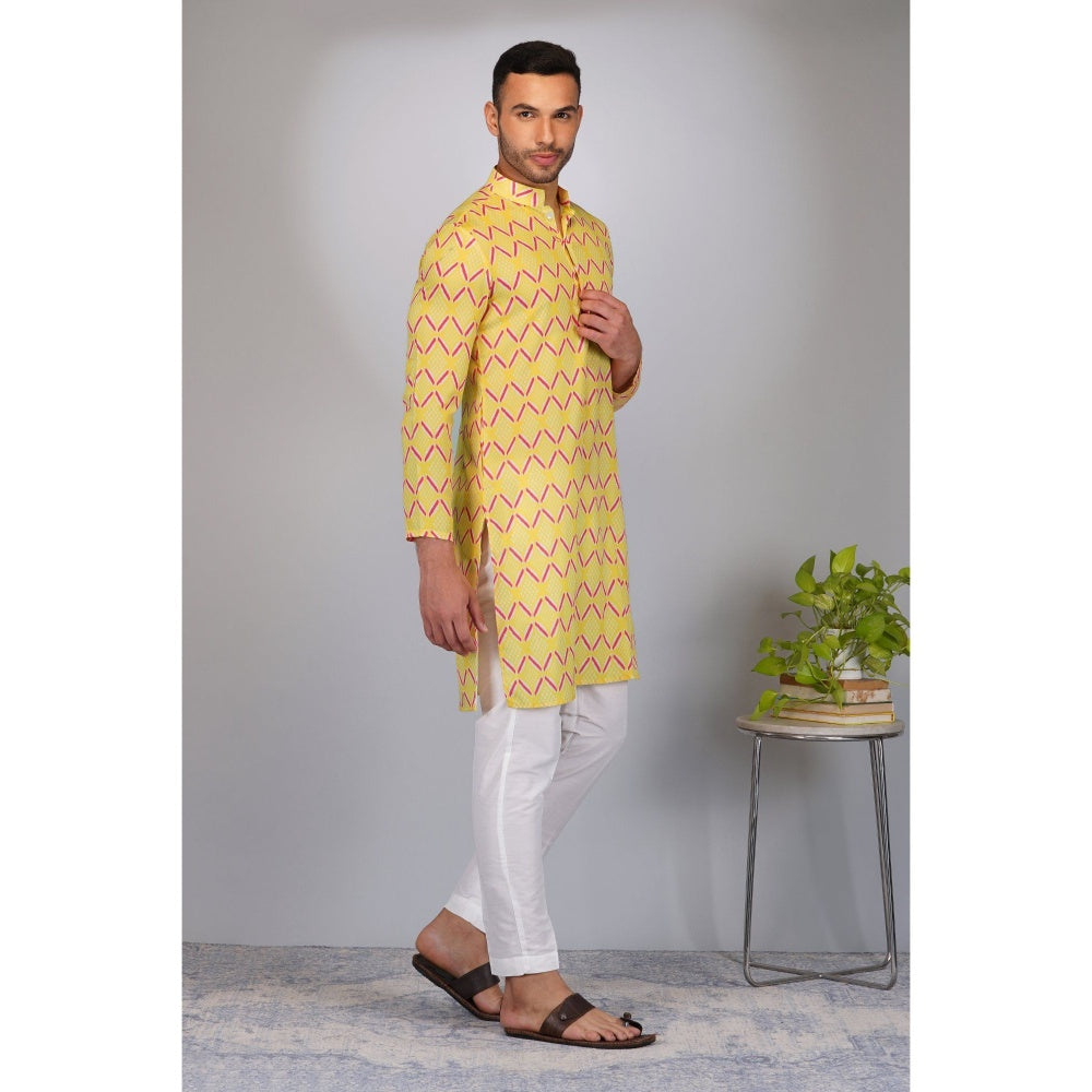 Eleven Brothers Yellow Art Printed Kurta Set (Set of 2)