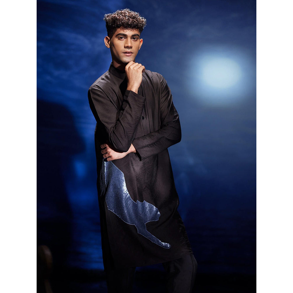 Eleven Brothers Raat Sequins Hand Embroidery Chanderi Kurta with Trouser
