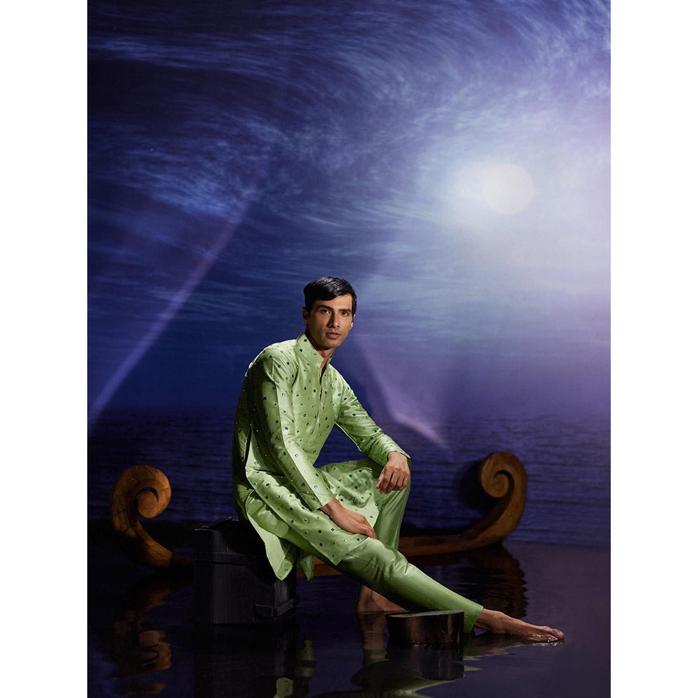 Eleven Brothers Gehriyan Mirror Silk Kurta with Trouser