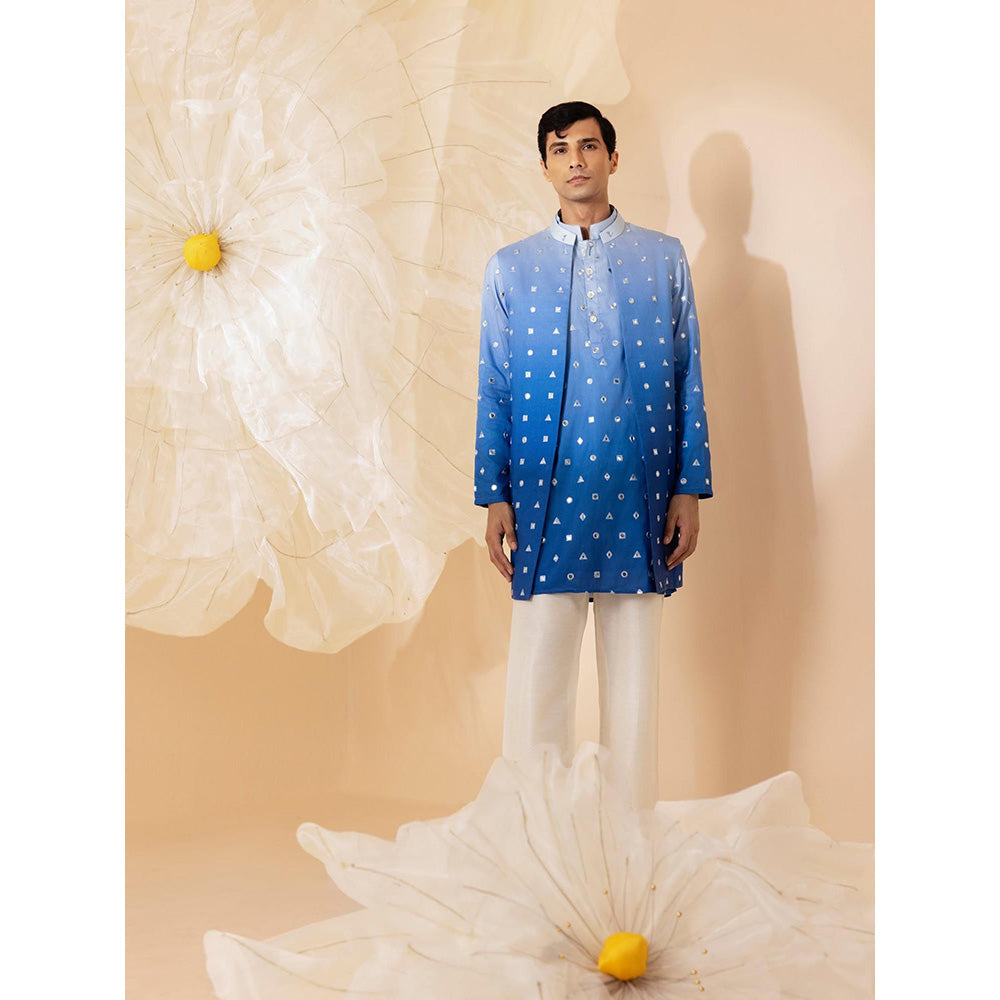 Eleven Brothers Falak Silk Embroidered Kurta with Nehru Jacket & Pant