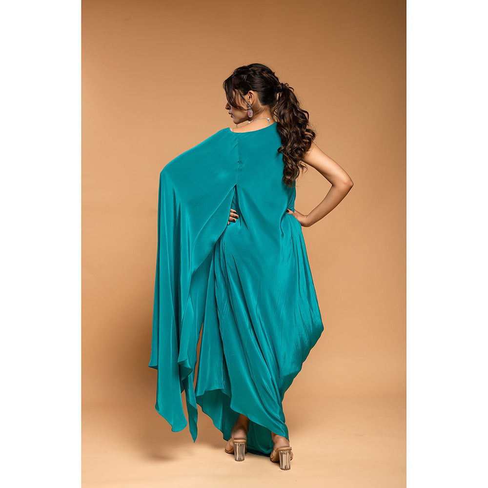Ellemora Turquoise Cape Attached Dress