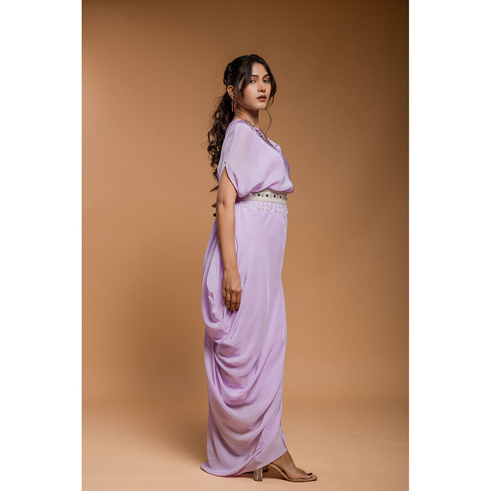 Ellemora Pale Lavender Drape Dress with Belt (Set of 2)