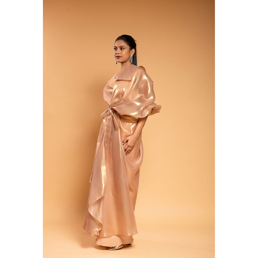 Ellemora Shimmer Beige Maxi Dress