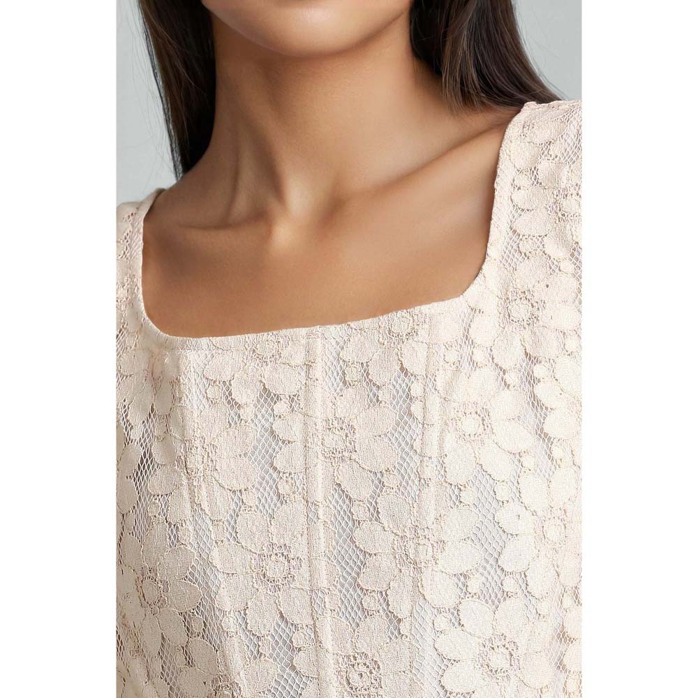 EMBLAZE White Lace Corset Top