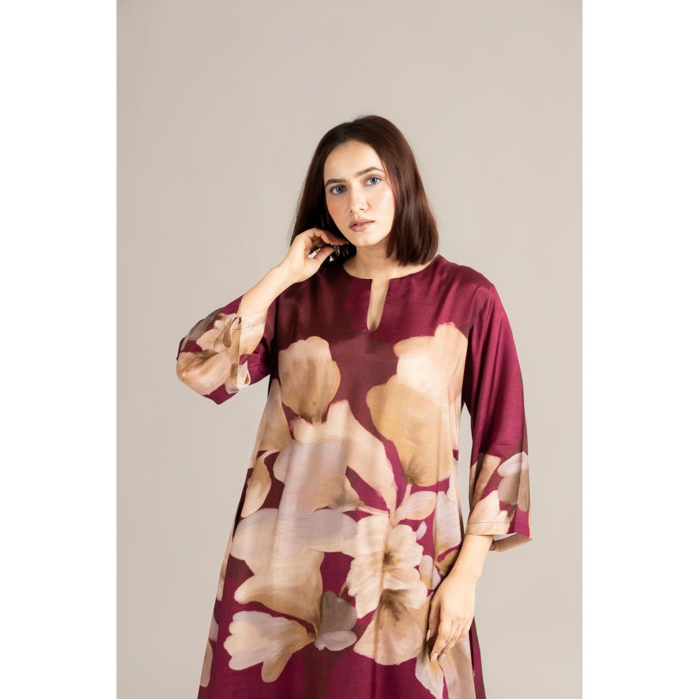 ETAR Burgundy Rhythm Co-Ord Set