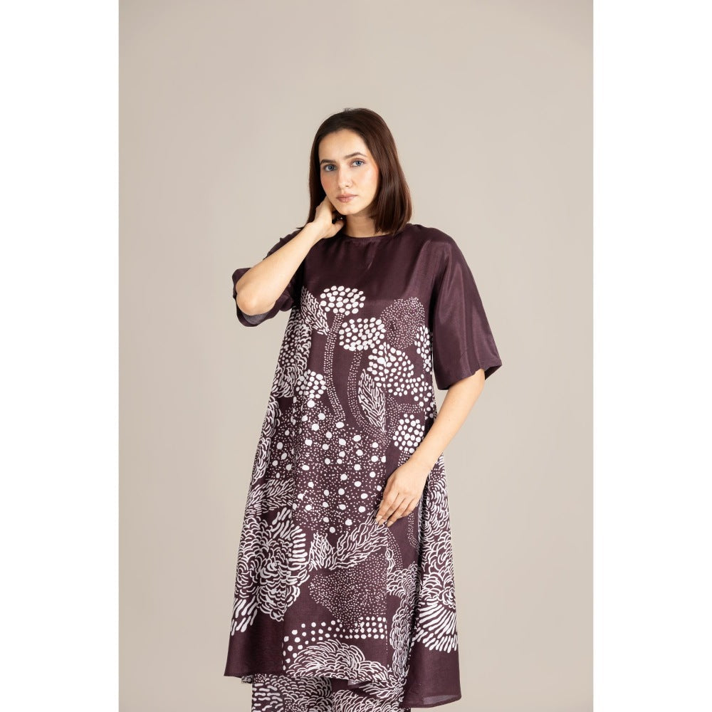 ETAR Burgundy Mood Dot Co-Ord Set