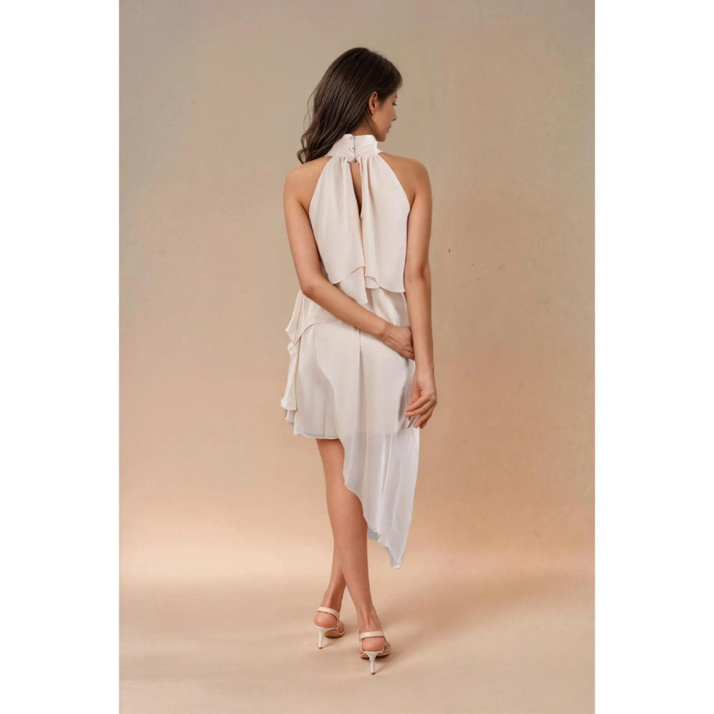 Fawn 24 White Layered Halter Mini Dress