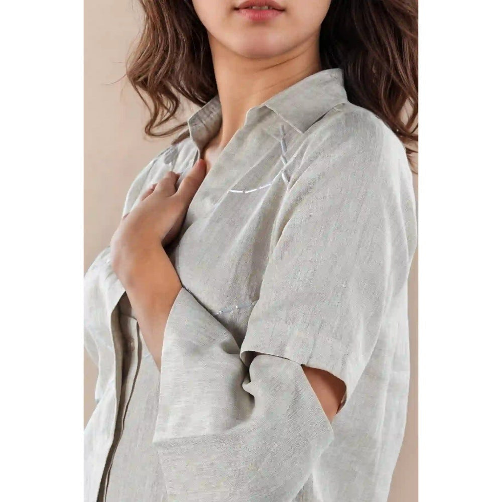 Fawn 24 Blue Dune Bell Sleeve Shirt