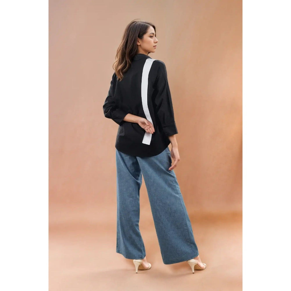 Fawn 24 Navy Blue Noir & Blanc Pop Shirt