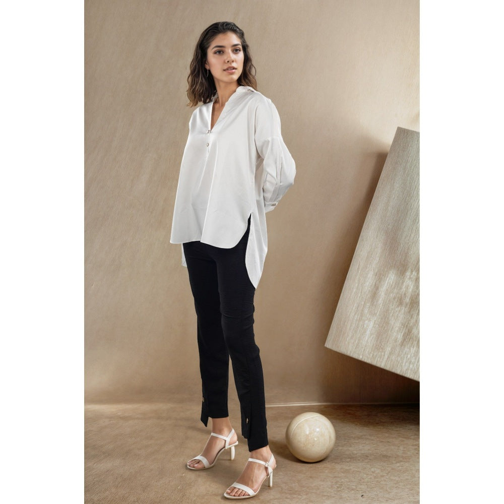 Fawn 24 White Satin Cotton Shirt