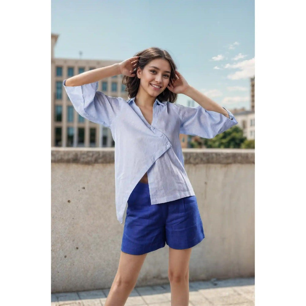 Fawn 24 Blue Linen Short
