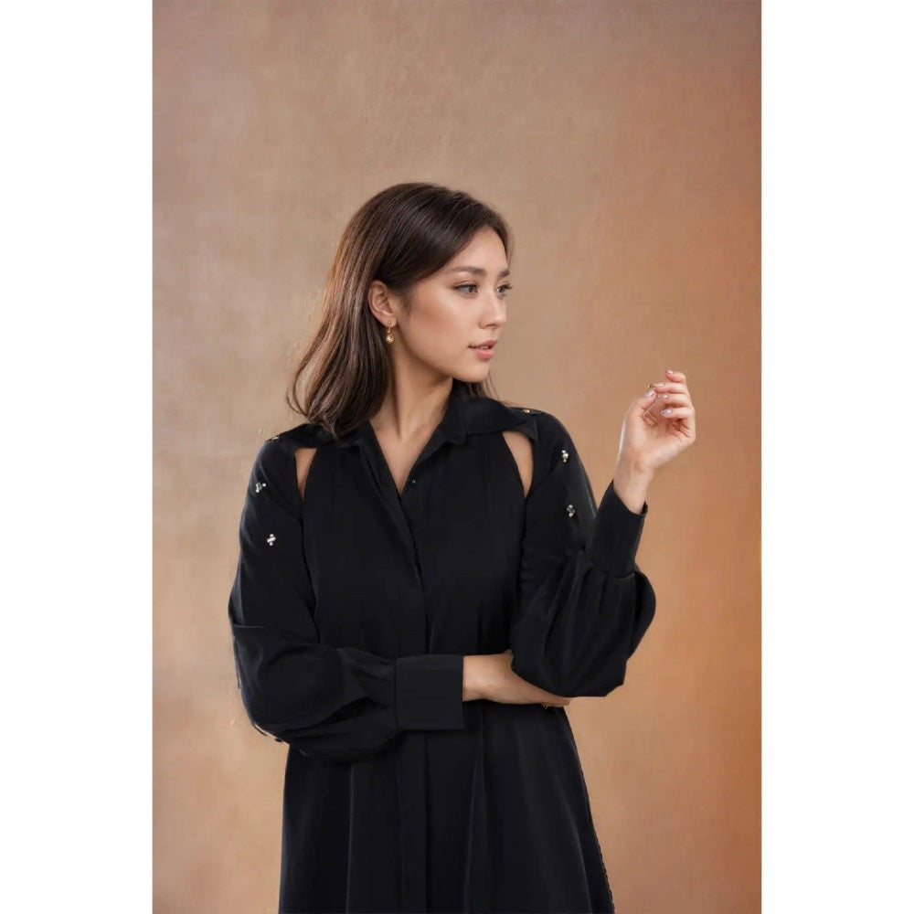 Fawn 24 Navy Blue Split Sleeve Dress