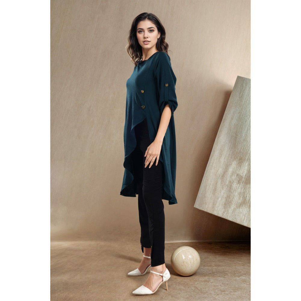 Fawn 24 Teal Peacock Angle Top