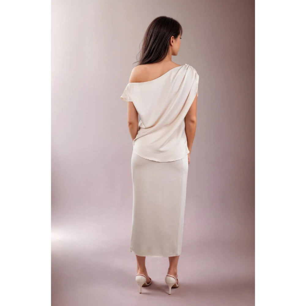 Fawn 24 Cream Pearl Satin Top