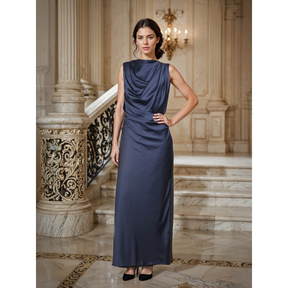 Fawn 24 Blue Cowl Neck Dress