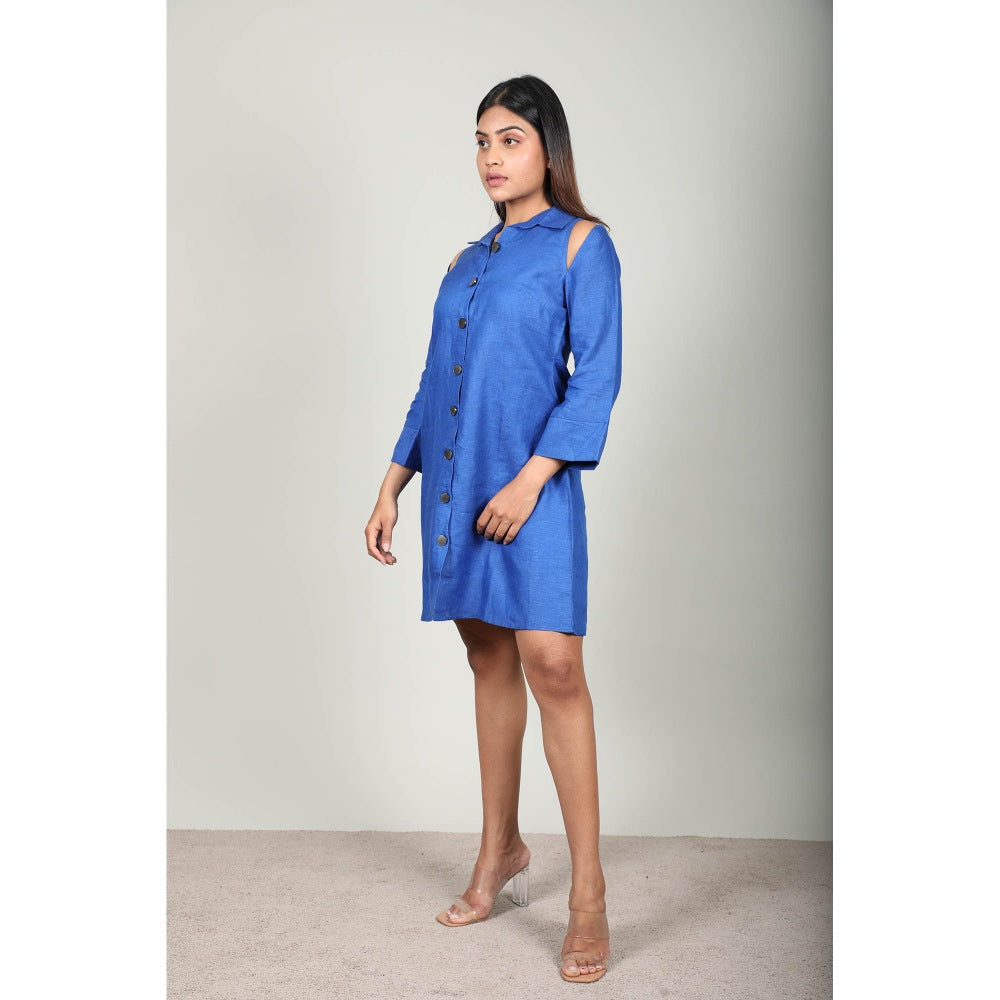 Fawn 24 Royal Blue Linen Dress