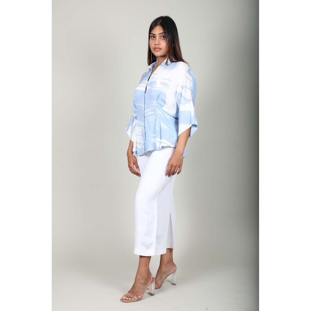 Fawn 24 Blue Contour Print Shirt
