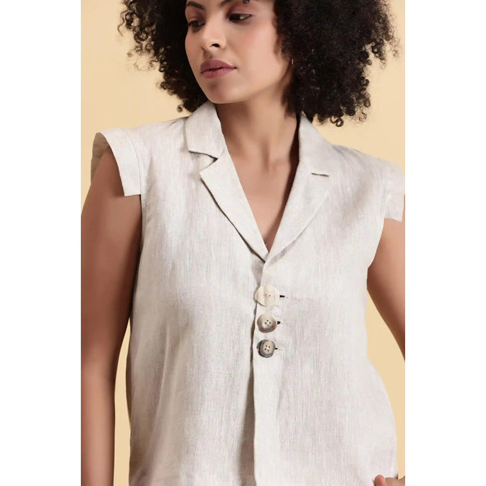 Fawn 24 Sand Lapel Top