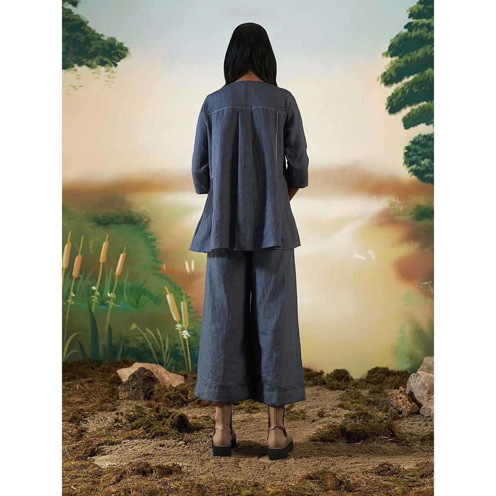 FEBo6 Cedar Navy Blue Colorblock Co-Ord (Set of 2)