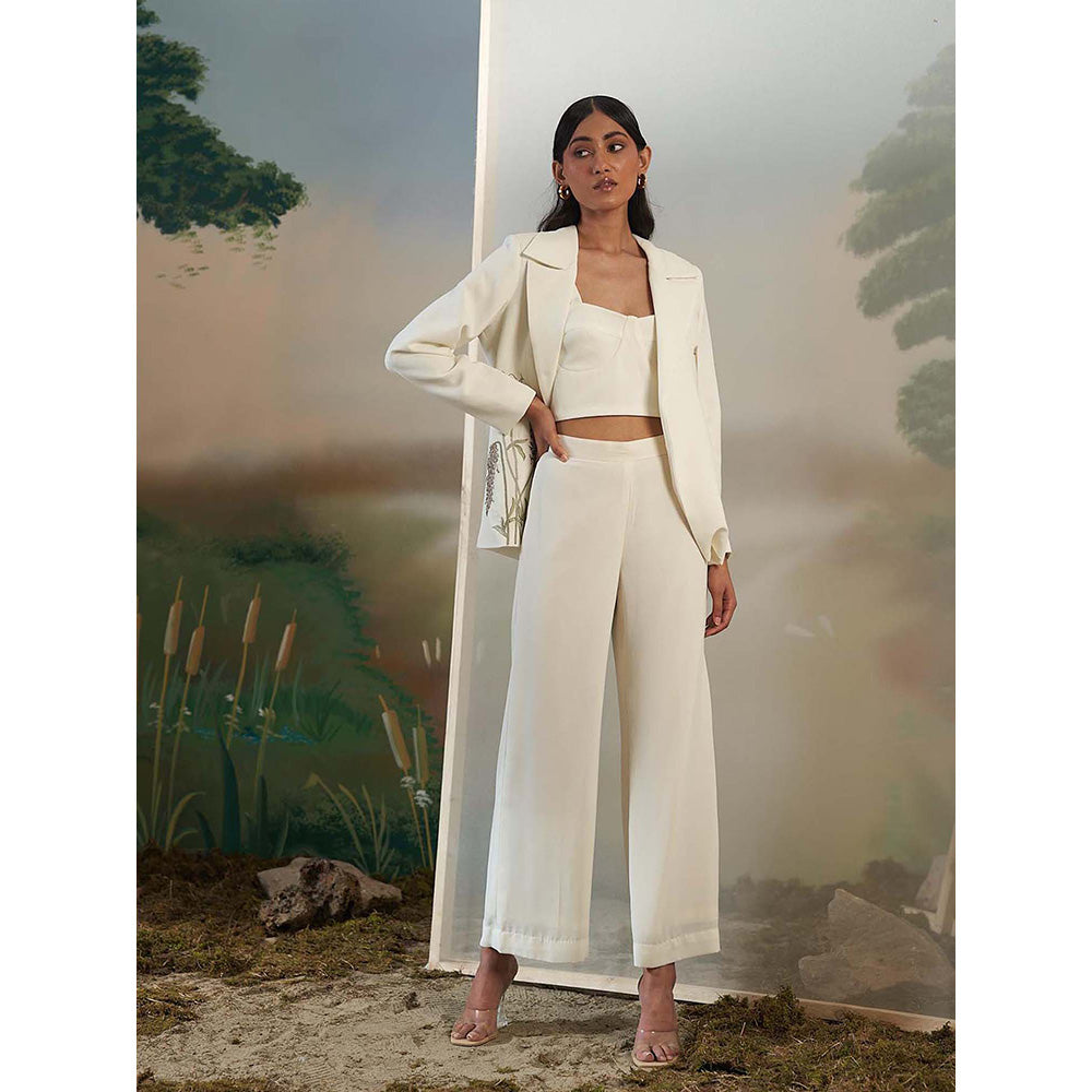 FEBo6 Moonflower Ivory Blazer & Pant (Set of 2)