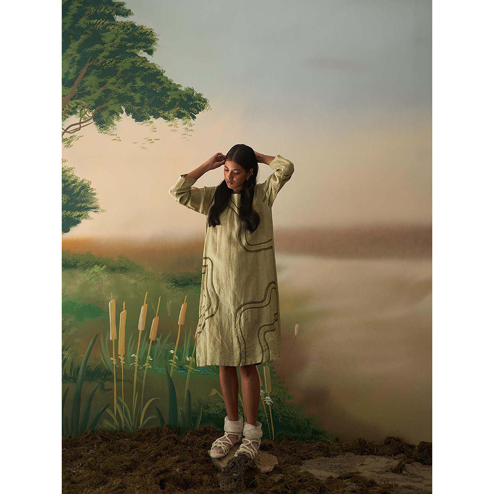 FEBo6 Pinewood Green Midi Dress