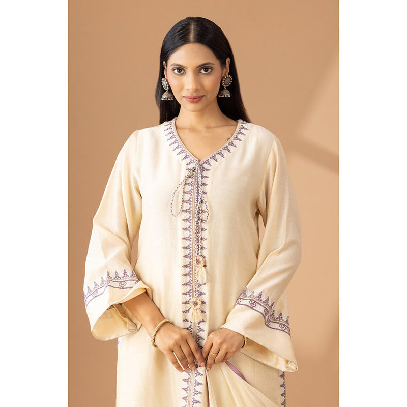 Finethreads by Hina & Nikhat Noorani Radiance Embroidered Kurta Pant with Dupatta (Set of 2)