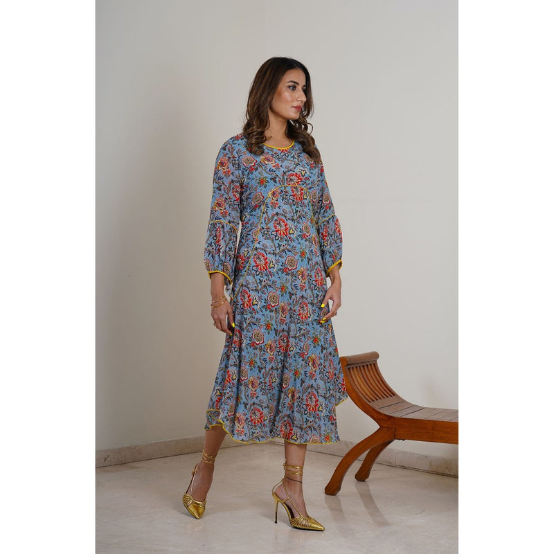 Finethreads by Hina & Nikhat Blue Dandelion Dress