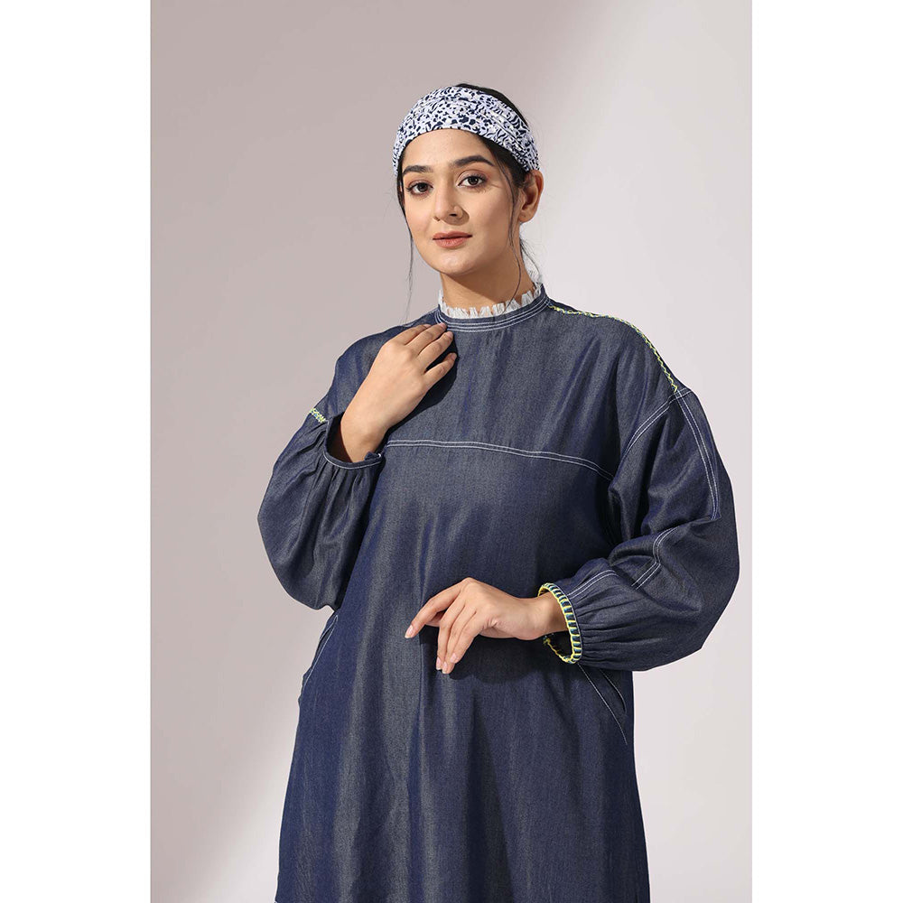 Finethreads by Hina & Nikhat Blue Denim Grace Dress
