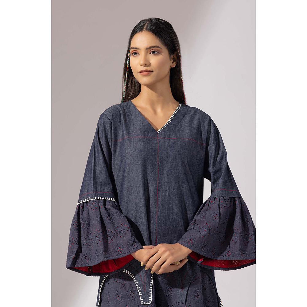 Finethreads by Hina & Nikhat Blue Denim Meadow Dress