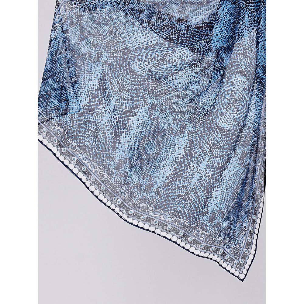 First Resort by Ramola Bachchan Blue Python Print Stole