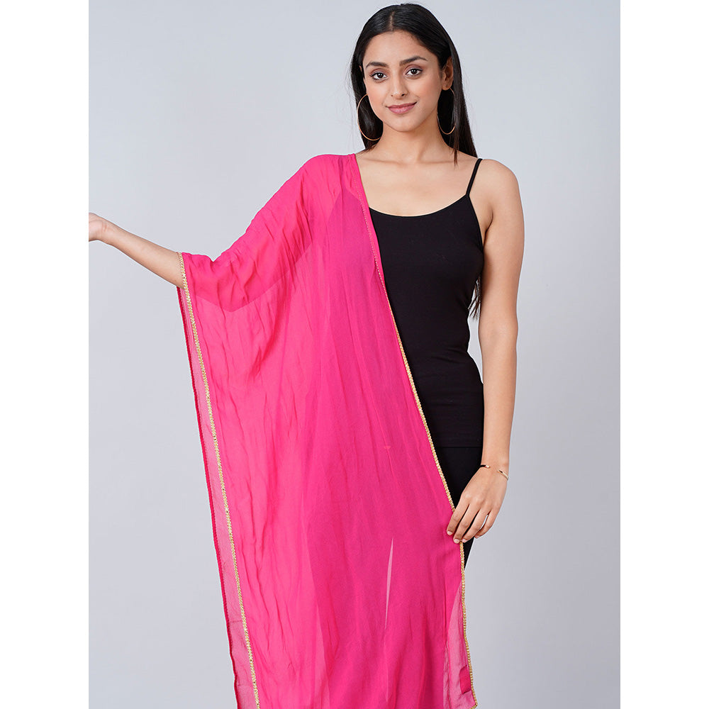 First Resort by Ramola Bachchan Magenta Dupatta