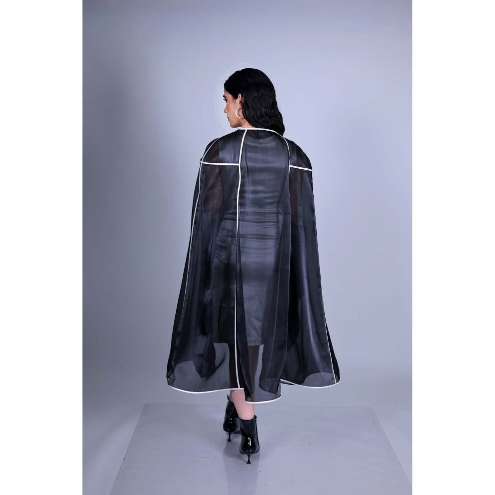 Firki by Sweta White Champagne Cape with Dress