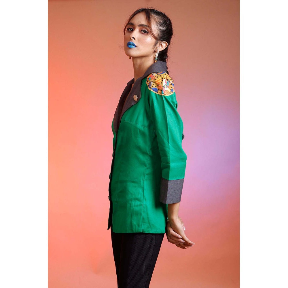 Firki by Sweta Grassy Green Blazer