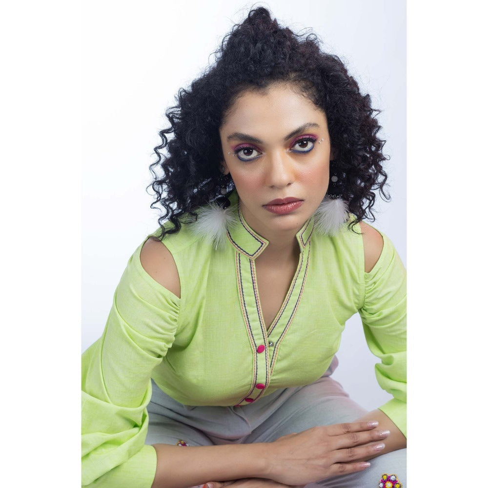 Firki by Sweta Lime Green Light Shirt with Pant