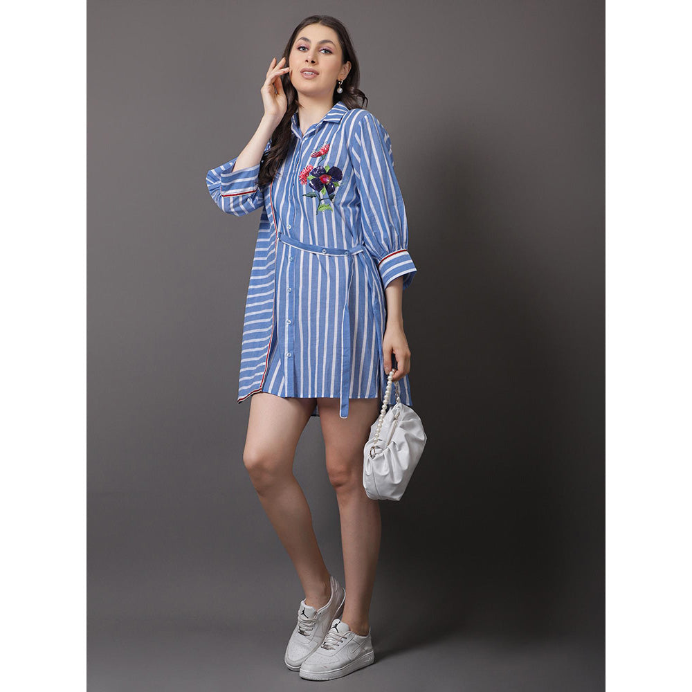 GAGAN VOHRA Womens Stripes Blue Dress