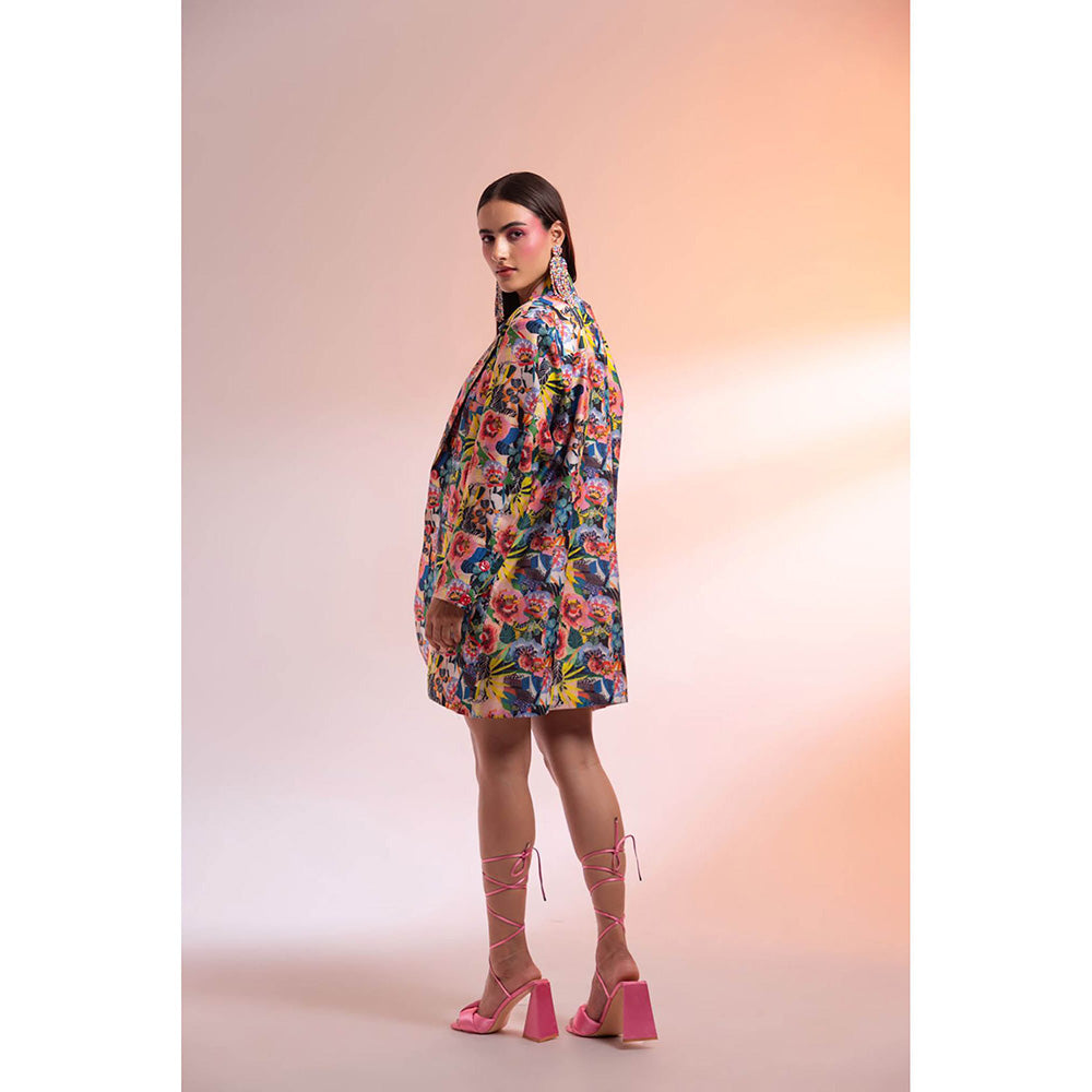 Gazab By Miku Kumar Multi-Colour Paris Mini Dress with Blazer (Set of 2)