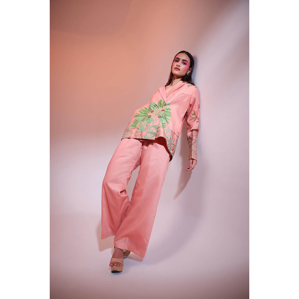 Gazab By Miku Kumar Peach La Touquet Paris Co-Ord (Set of 2)