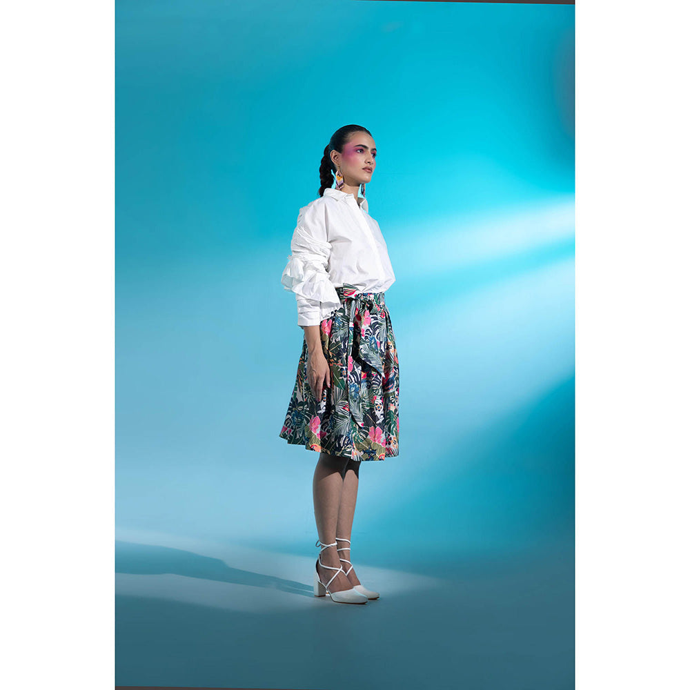 Gazab By Miku Kumar Multi-Colour Amour Paris Skirt with Shirt (Set of 2)