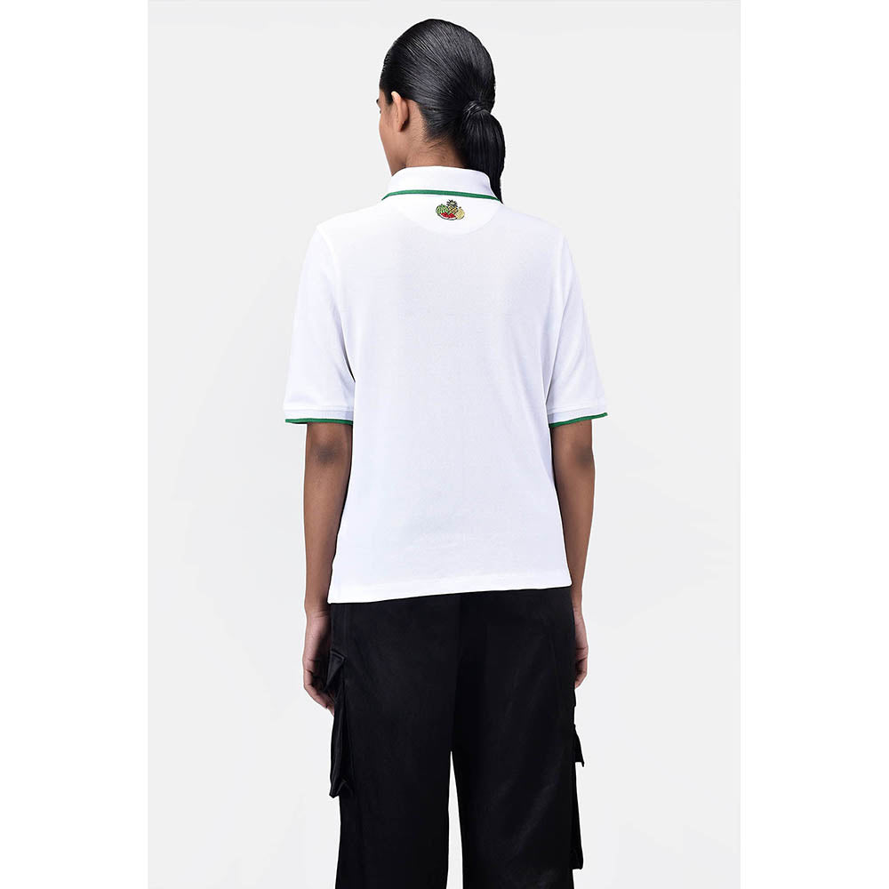 Genes Lecoanet Hemant Easy Fit Polo With Fruit Basket Embroidery Patch