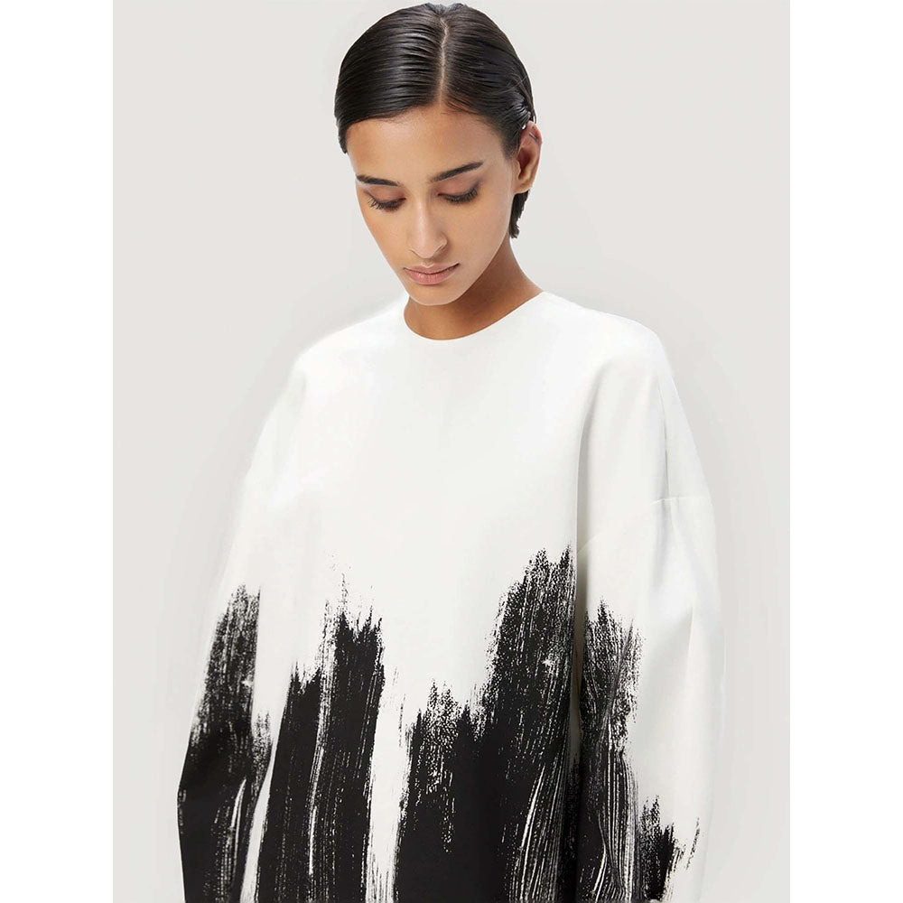 Genes Lecoanet Hemant Women White Cotton Printed White Sweatshirt