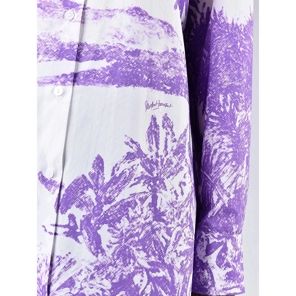 Genes Lecoanet Hemant Women Purple Long Sleeve Printed Shirt