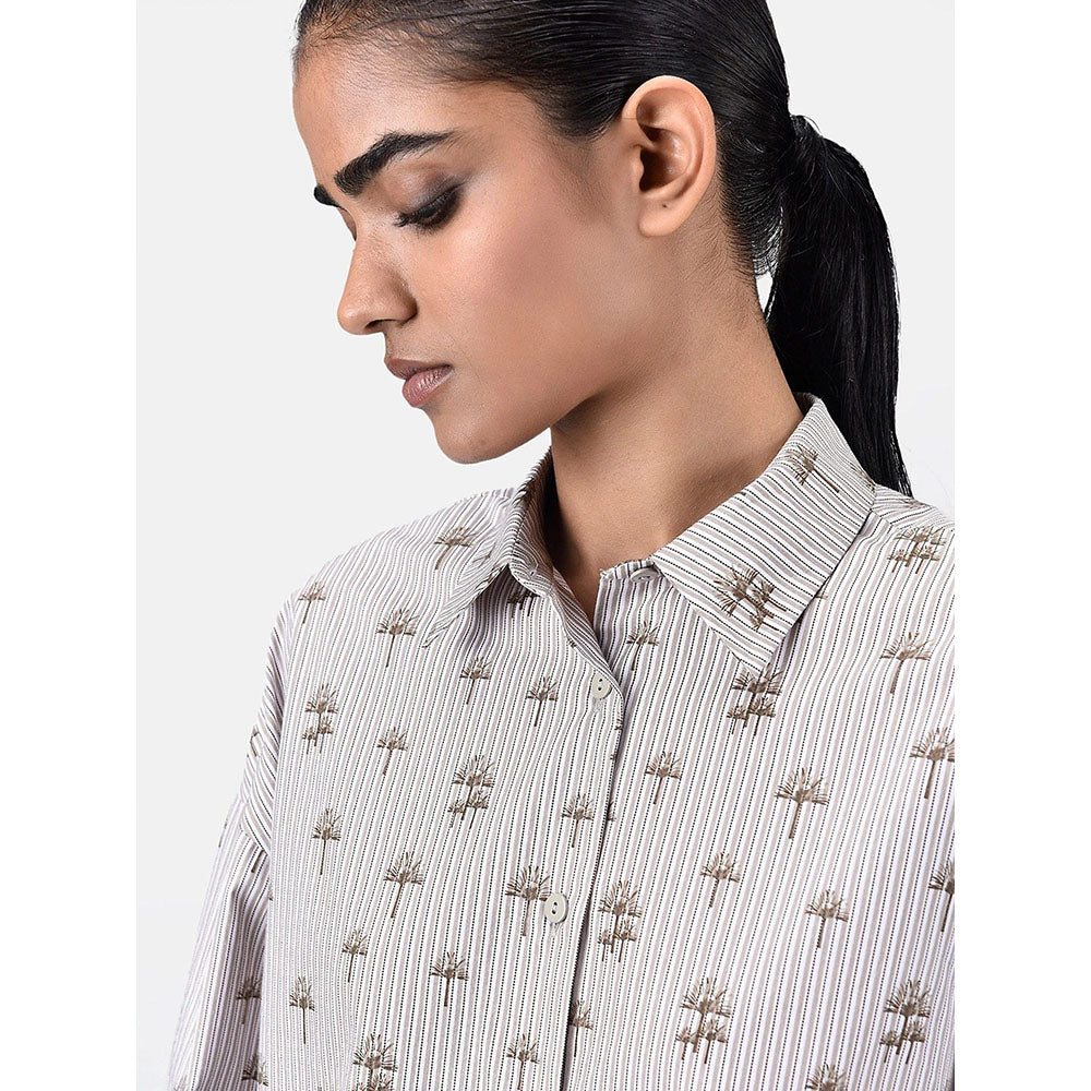 Genes Lecoanet Hemant Women Palm Stripe Easy Fit Shirt