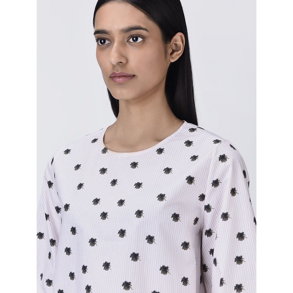 Genes Lecoanet Hemant Women Round Neck White Printed Top